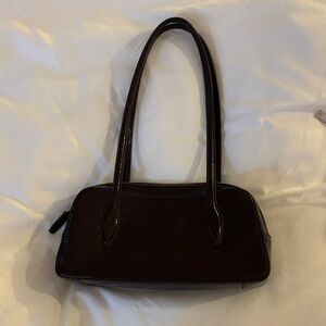 Madewell Dark Brown Patent Leather Shoulder Bag